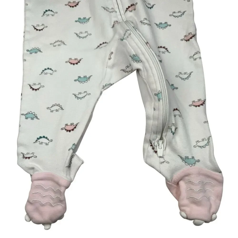 Carters Footie Sleeper Pajamas Baby Girl Dinosaur White 6 Months